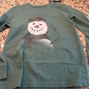 Boys Life Is Good Teal Long-Sleeve Snowman Graphic Tee NEW